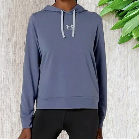 Under Armour Rival Terry Hoodie Women's Size Medium Blue New with tags - Picture 1 of 9